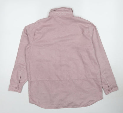 Womens UK Size 12 Marks and Spencer Pink Basic Button-Up