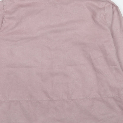 Womens UK Size 12 Marks and Spencer Pink Basic Button-Up