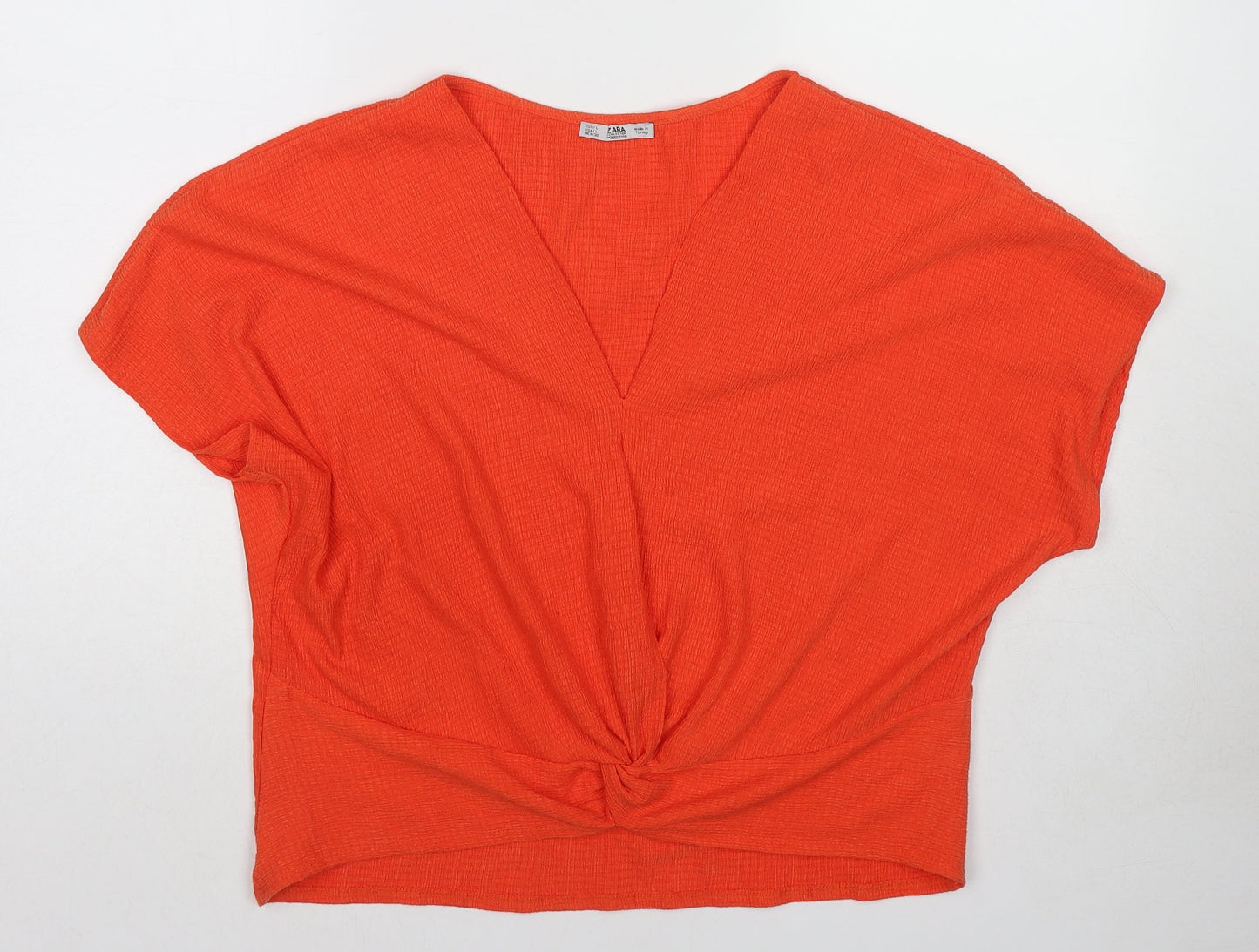 Womens UK Size L Zara Orange Basic Blouse