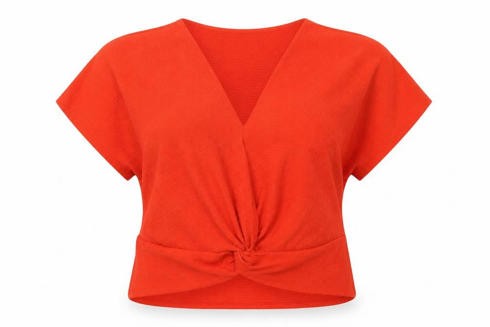Womens UK Size L Zara Orange Basic Blouse