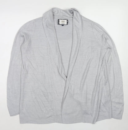 Maine Womens Grey Geometric Acrylic Kimono Blouse Size 14 V-Neck