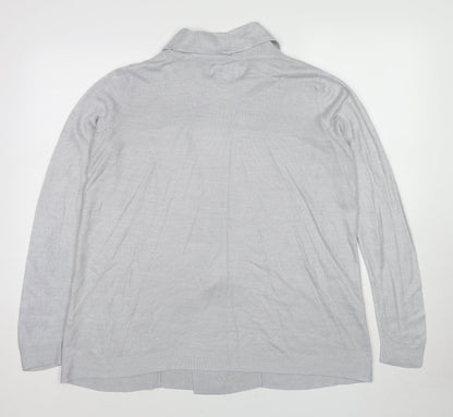 Maine Womens Grey Geometric Acrylic Kimono Blouse Size 14 V-Neck