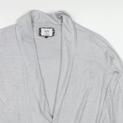 Maine Womens Grey Geometric Acrylic Kimono Blouse Size 14 V-Neck