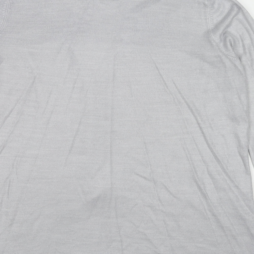 Maine Womens Grey Geometric Acrylic Kimono Blouse Size 14 V-Neck