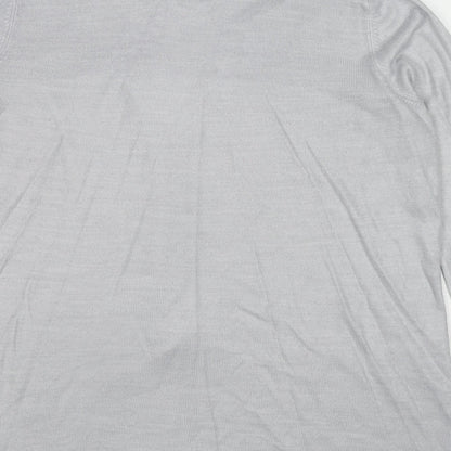 Maine Womens Grey Geometric Acrylic Kimono Blouse Size 14 V-Neck