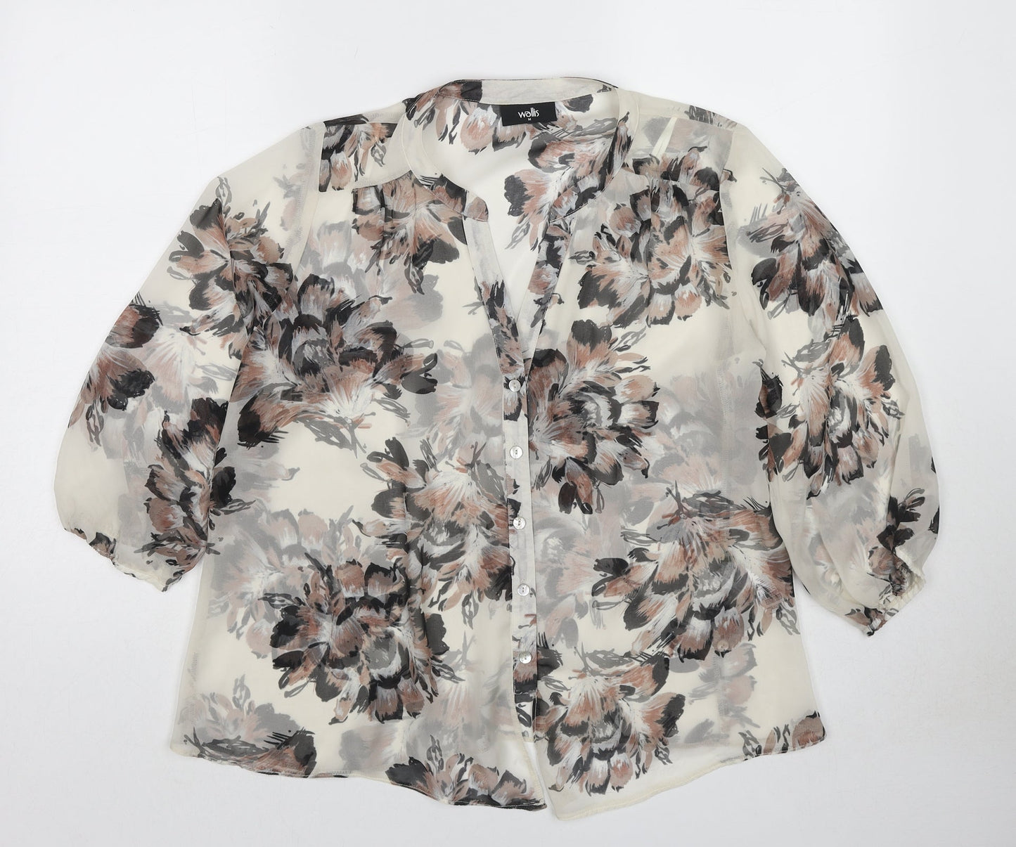 Womens UK Size M Wallis Multicoloured Basic Button-Up