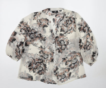 Womens UK Size M Wallis Multicoloured Basic Button-Up