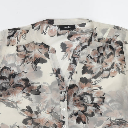 Womens UK Size M Wallis Multicoloured Basic Button-Up