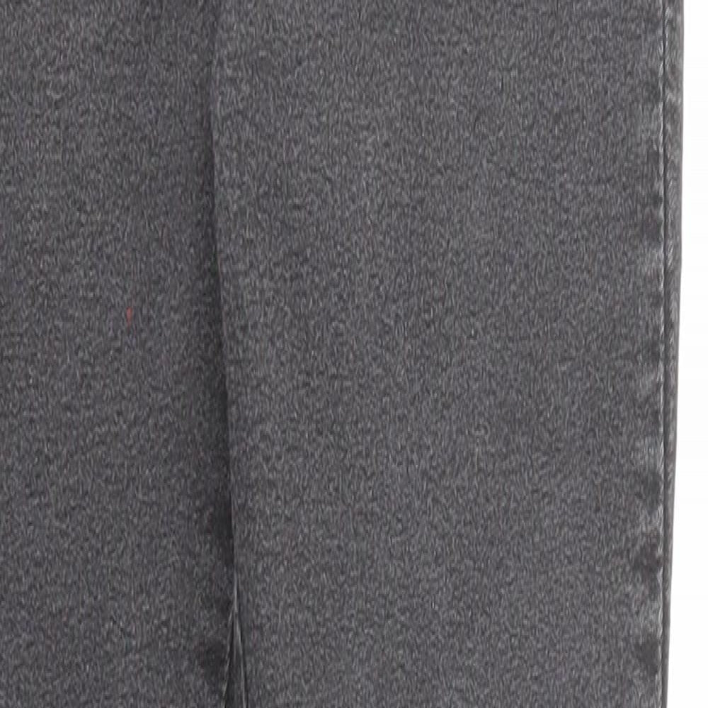 Miss Selfridge Womens Grey Cotton Skinny Jeans Size 8 L25 in Regular Zip