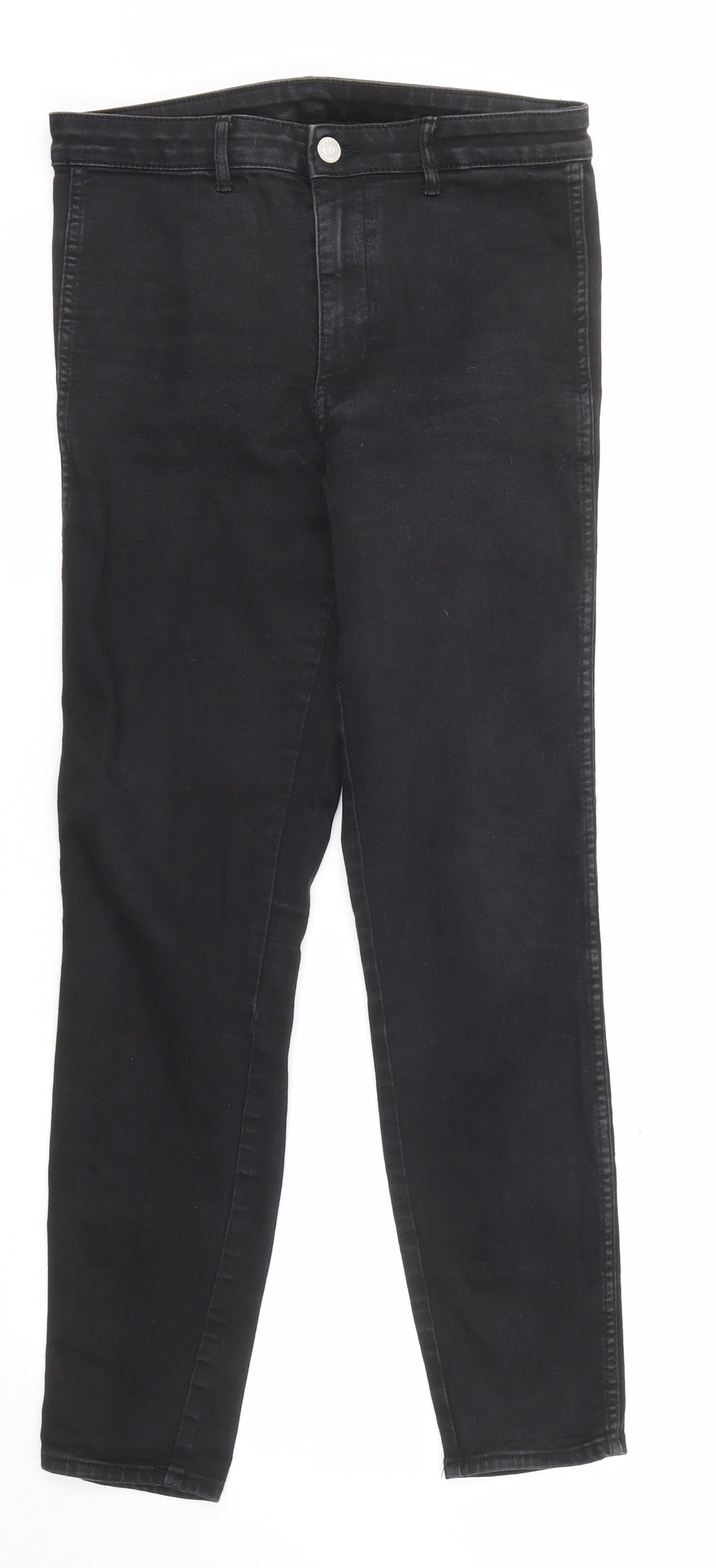 Womens UK Size 27 in H&M Regular Fit Skinny Black Jeans