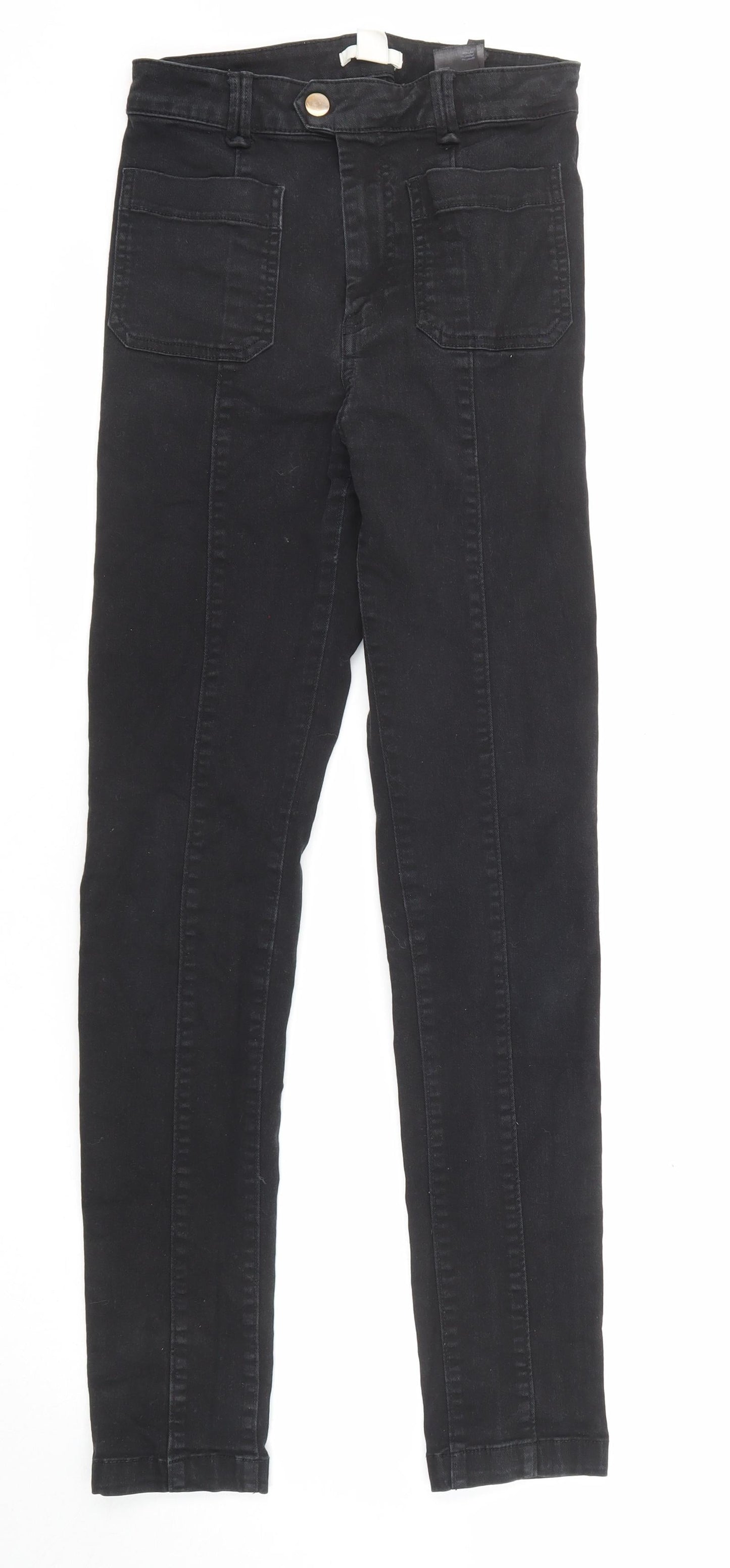 Womens UK Size 8 H&M Regular Fit Skinny Black Jeans