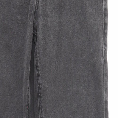 Dorothy Perkins Womens Grey Cotton Skinny Jeans Size 8 L28 in Regular Zip