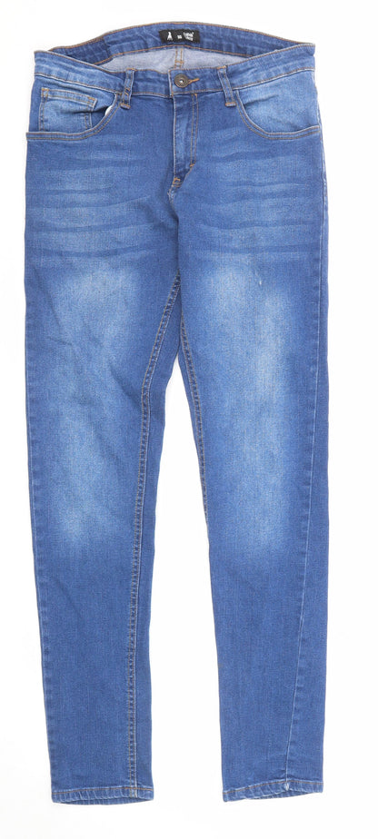Cuidado Con El Perro Womens Blue Cotton Skinny Jeans Size 30 in L31 in Regular Zip