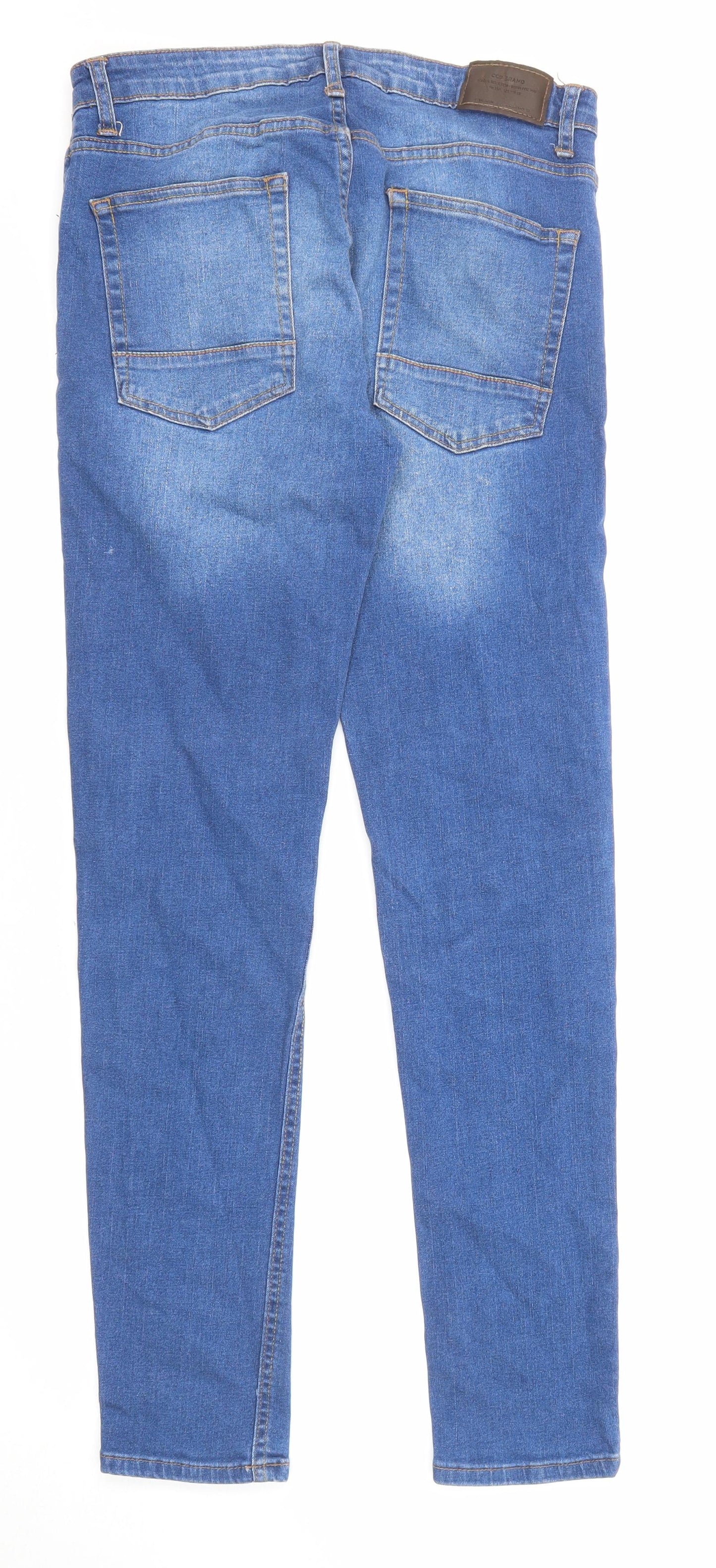Cuidado Con El Perro Womens Blue Cotton Skinny Jeans Size 30 in L31 in Regular Zip