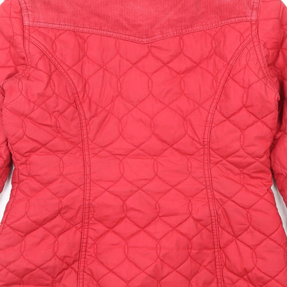 Womens UK Size 6 NEXT Red Quilted Coat