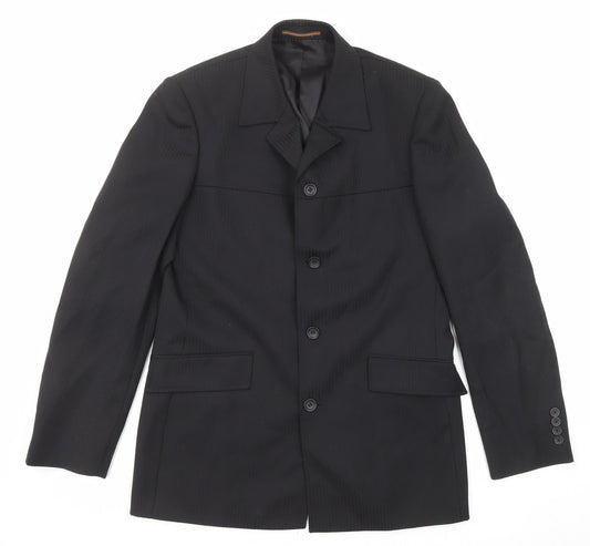 Mens UK Size 40 Topman Regular Black Suit Jacket