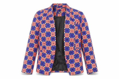 Ribbon Womens Multicoloured Geometric Jacket Blazer Size 10