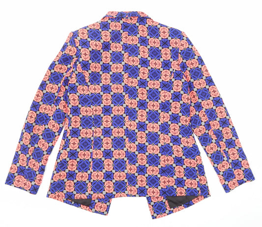 Ribbon Womens Multicoloured Geometric Jacket Blazer Size 10