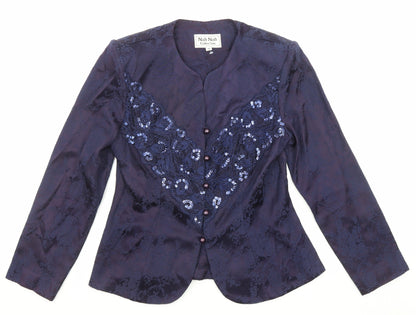 Nah Nah Womens Purple Jacket Size 10 Button - Lace Detail