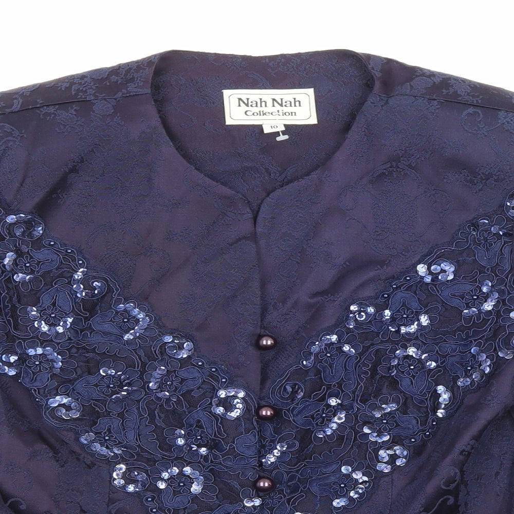 Nah Nah Womens Purple Jacket Size 10 Button - Lace Detail