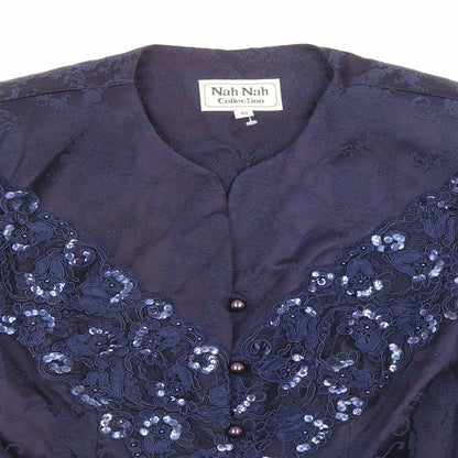 Nah Nah Womens Purple Jacket Size 10 Button - Lace Detail