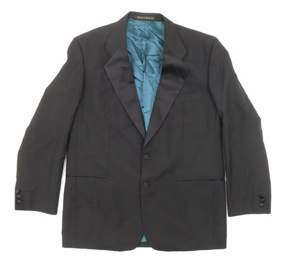 Mens UK Size 42 Marks and Spencer Regular Black Suit Tuxedo