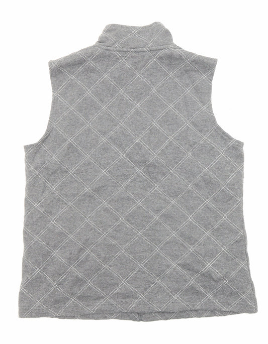 DASH Womens Grey Geometric Gilet Jacket Size 12 Zip