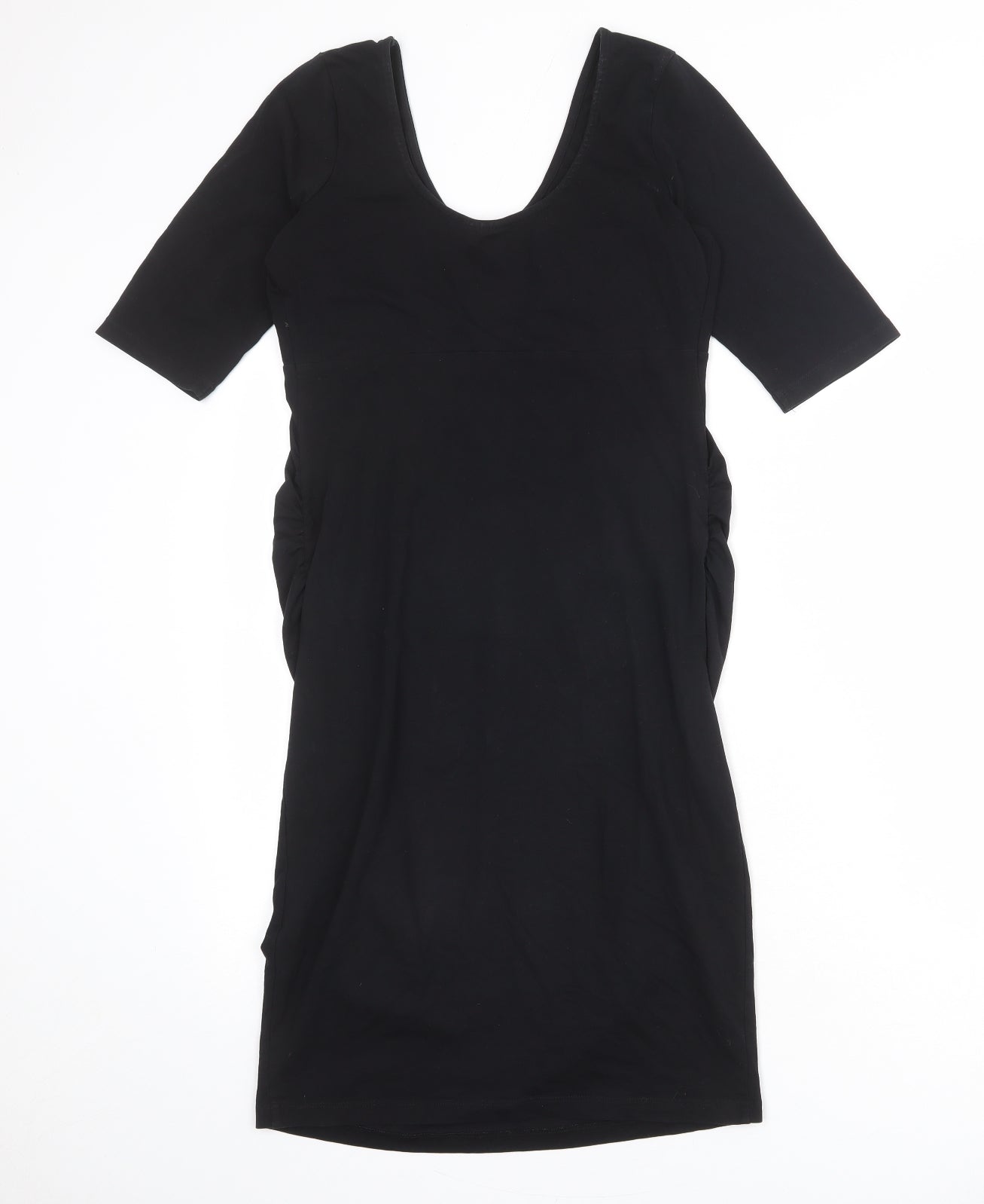 NEXT Womens Black Cotton Shift Size 10 Scoop Neck Pullover