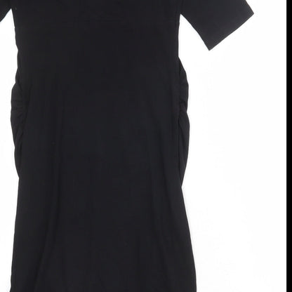 NEXT Womens Black Cotton Shift Size 10 Scoop Neck Pullover