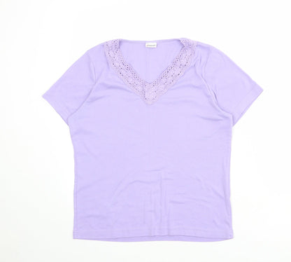 Womens UK Size 14 Damart Purple Basic T-Shirt