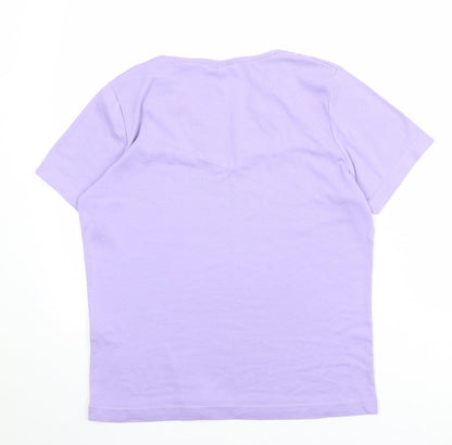 Womens UK Size 14 Damart Purple Basic T-Shirt