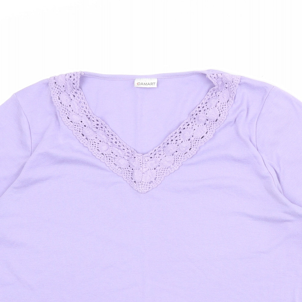 Womens UK Size 14 Damart Purple Basic T-Shirt