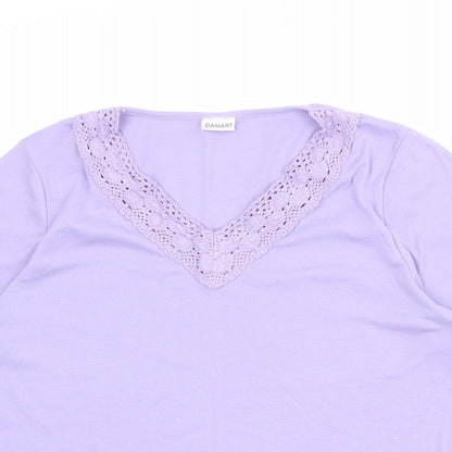 Womens UK Size 14 Damart Purple Basic T-Shirt