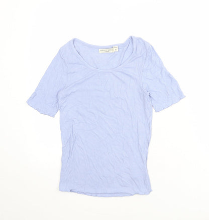 Womens UK Size M Brave Soul Blue Basic T-Shirt