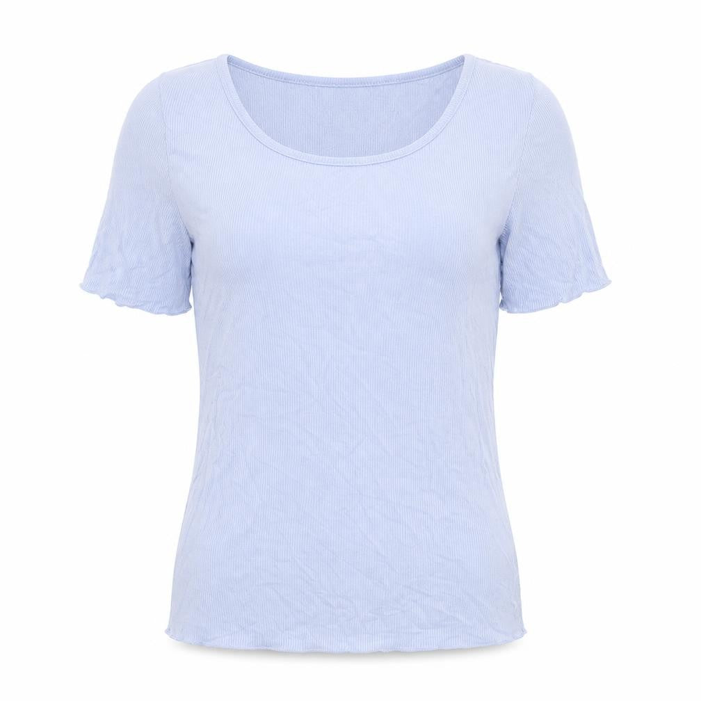 Womens UK Size M Brave Soul Blue Basic T-Shirt
