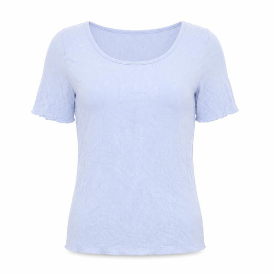 Womens UK Size M Brave Soul Blue Basic T-Shirt