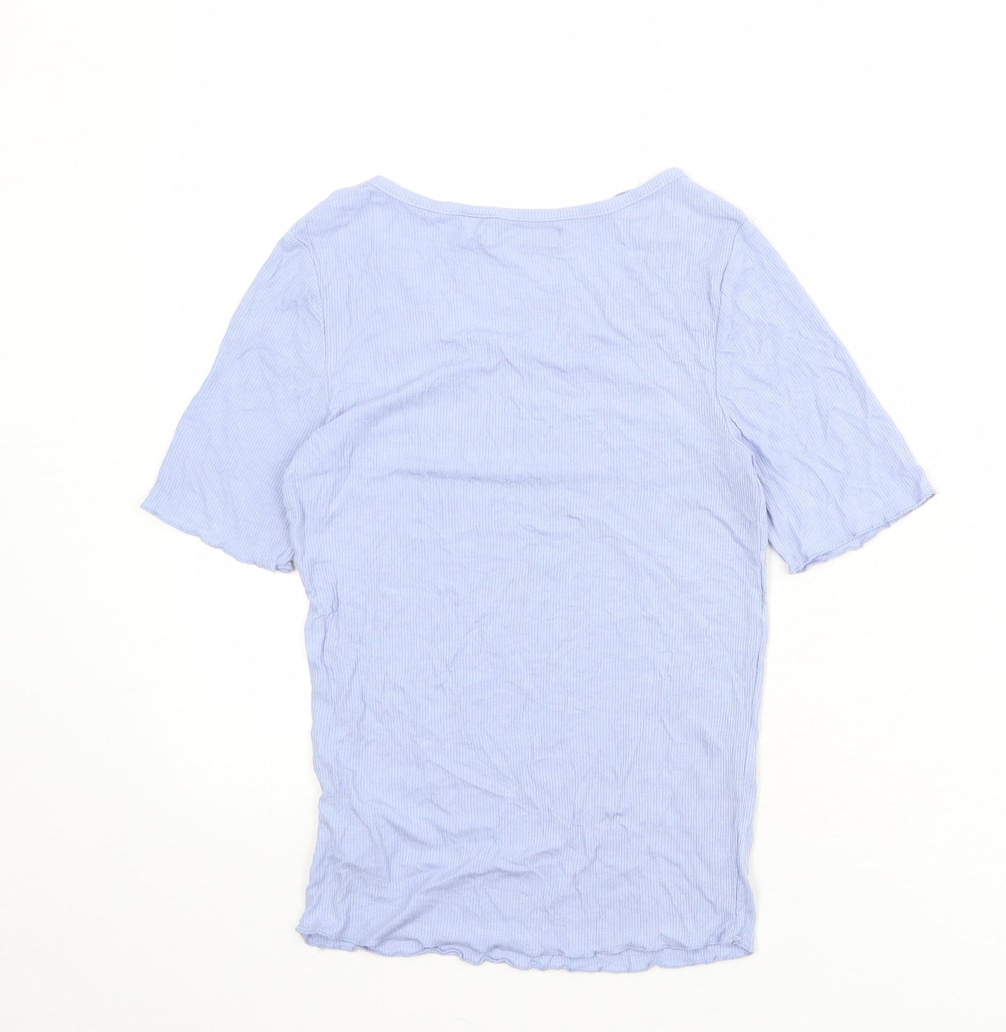 Womens UK Size M Brave Soul Blue Basic T-Shirt