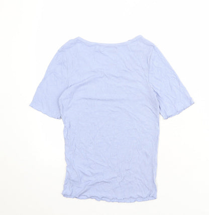Womens UK Size M Brave Soul Blue Basic T-Shirt