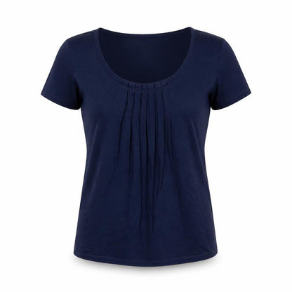 Womens UK Size 8 M&Co Blue Basic T-Shirt