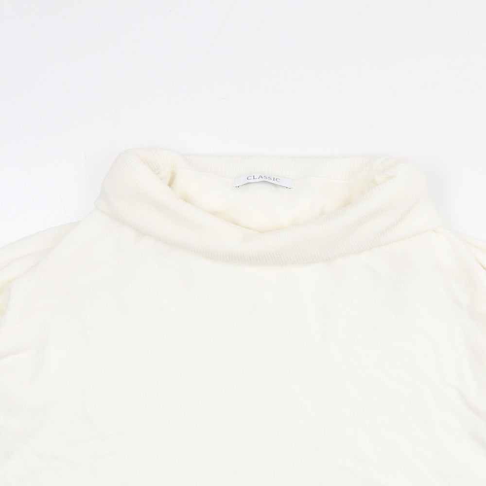Classic Womens Ivory Roll Neck Acrylic Pullover Jumper Size 18