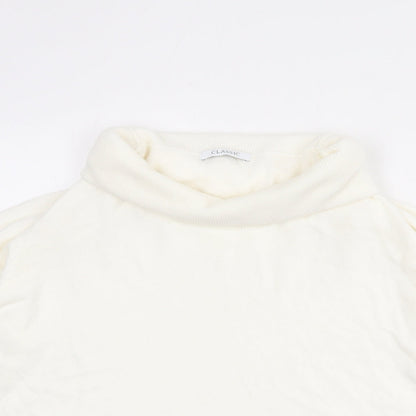 Classic Womens Ivory Roll Neck Acrylic Pullover Jumper Size 18