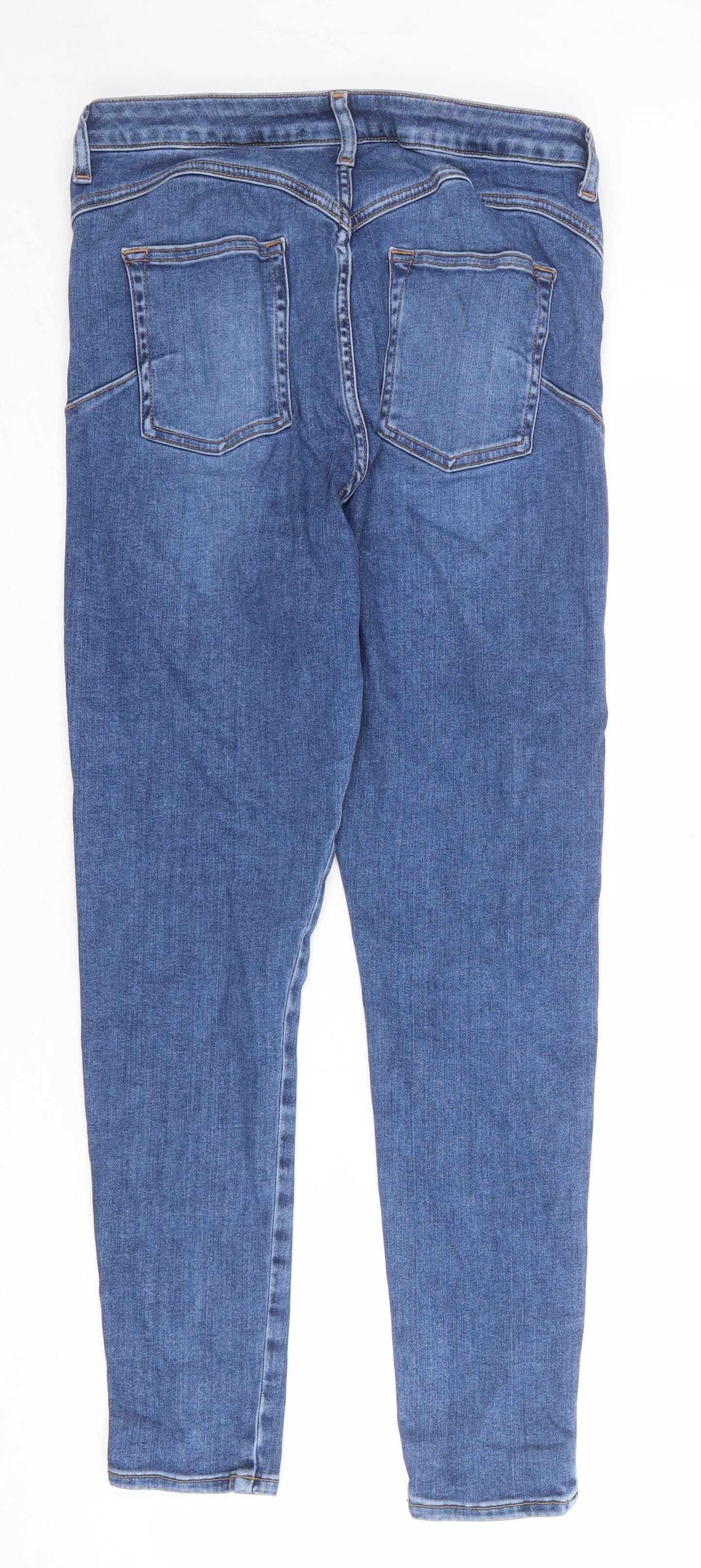 ASOS Mens Blue Cotton Skinny Jeans Size 30 in L30 in Regular Zip