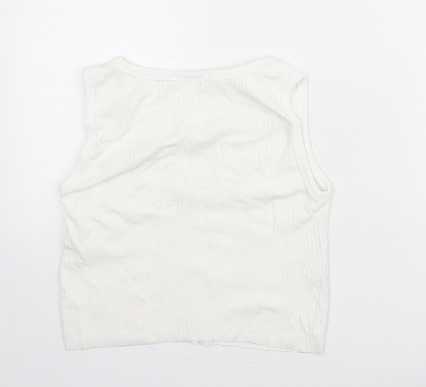 Womens UK Size 12 Missguided White Cropped Tank