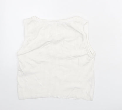 Womens UK Size 12 Missguided White Cropped Tank