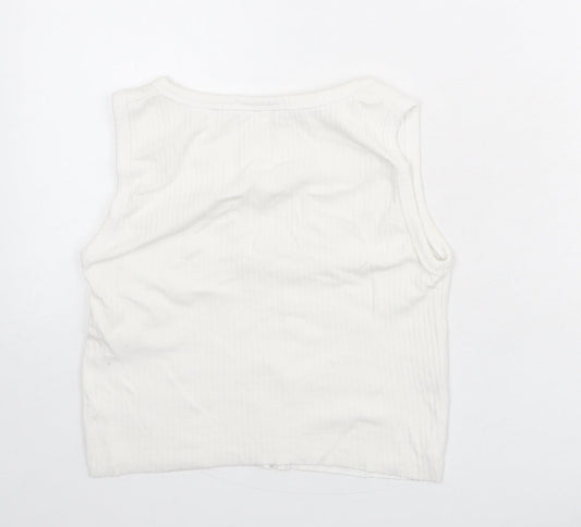 Womens UK Size 12 Missguided White Cropped Tank