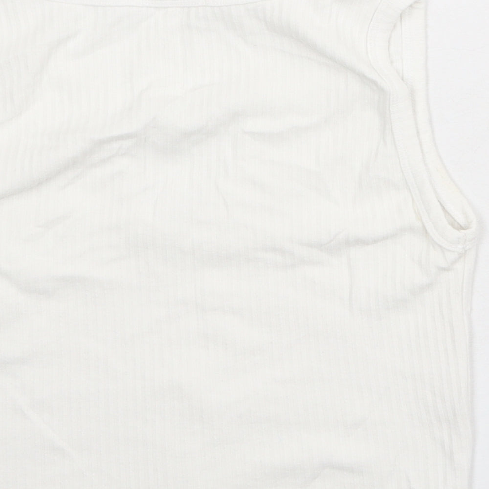 Womens UK Size 12 Missguided White Cropped Tank