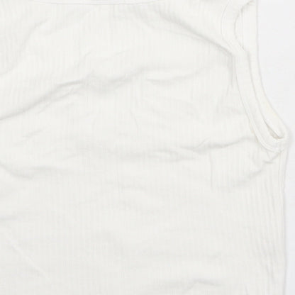 Womens UK Size 12 Missguided White Cropped Tank