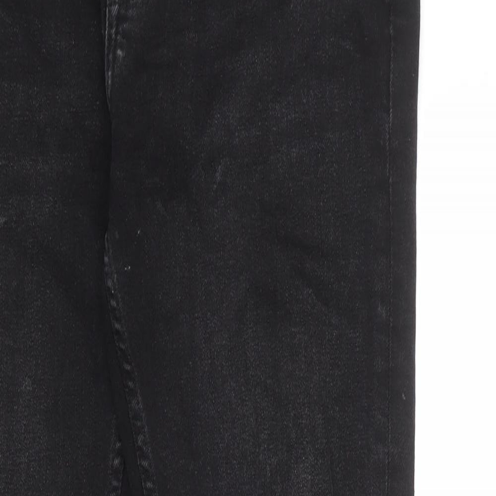 Bershka Womens Black Cotton Skinny Jeans Size 32 in L27 in Regular Zip