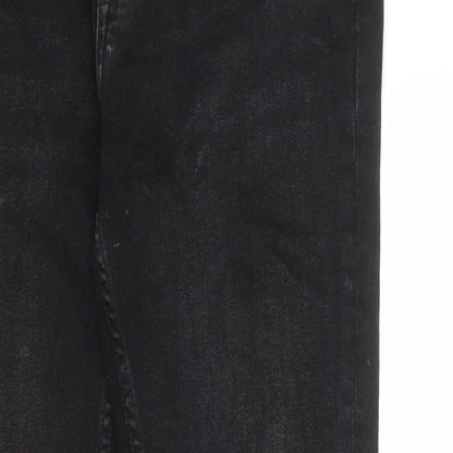 Bershka Womens Black Cotton Skinny Jeans Size 32 in L27 in Regular Zip