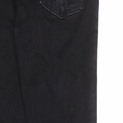 Bershka Womens Black Cotton Skinny Jeans Size 32 in L27 in Regular Zip